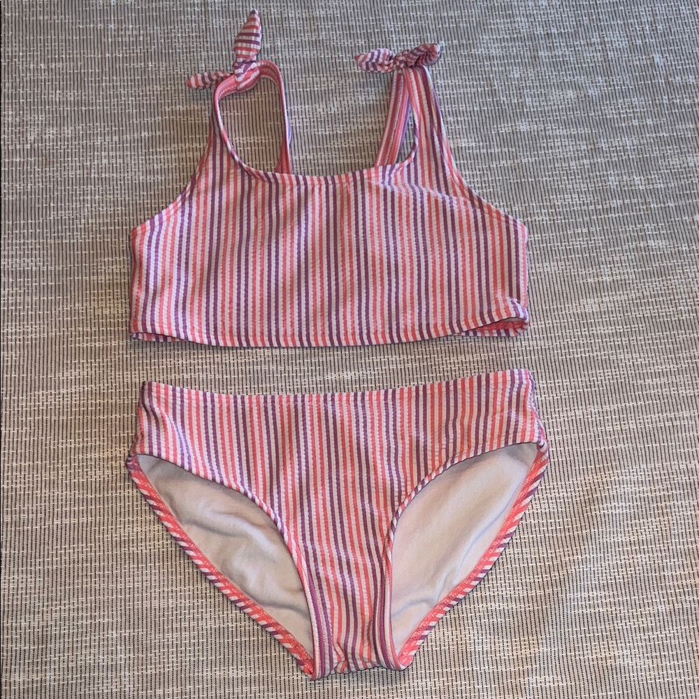 Cat & Jack Girls Striped Swim Set | Size‎ 10/12